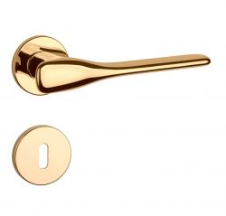 Klika na dveře AS - ORCHIDE - R 7S OLV - Mosaz leštěná lakovaná