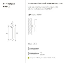 Madlo na dveře FT - MADLO kód K01 Ø 32 mm ST ks BN - Broušená nerez