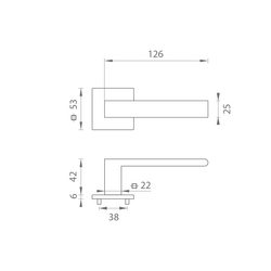 Klika na dveře MP - HIT - HR SQ6 WS - Bílá matná
