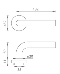 Klika na dveře TI - MONA - R 2001 T - Titan (141)