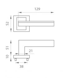 Klika na dveře MP - JASPER - HR T/OC - Titan / chrom lesklý
