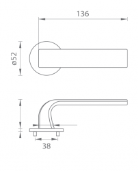 Klika na dveře TI - CINTO - R 2732 5S WS - Bílá matná (152)