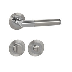 Klika na dveře MP - PRADO - R 3SM BN/LN - Broušená nerez / leštěná nerez