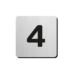 JNF - Domovní číslice "4" IN.34.300 - 75 mm - nalepovací BN - Broušená nerez