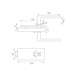 MP - UNIQUE R8 - ZÁMEK na sklo s klikou SULLA - bez otvoru zadní BS - Černá matná