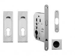 FT - Set na posuvné dveře hranatý - PZ / D OC - Chrom lesklý