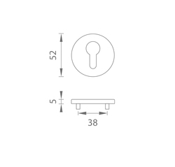 Rozeta ke klice AS - ROZETA - R 5S OLV - Mosaz leštěná lakovaná