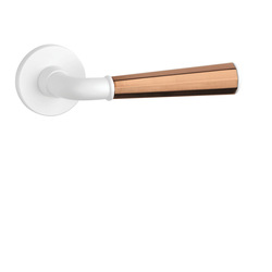 Klika na dveře ASM - MARIGOLD 3 - R 7S WS/CUM/WS - Bílá matná / měď matná / bílá matná