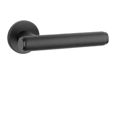 Klika na dveře AS - EGERIA - R 7S BS - Černá matná / černá kůže