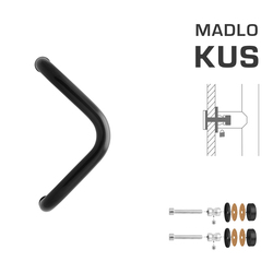 Madlo na dveře WA - MADLO M6 WA/C-S-SKLO ks Černá (RAL 9005)