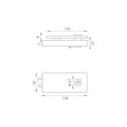 MP - UNIQUE R8 - ZÁMEK na skleněné dveře - bez otvoru zadní BN - Broušená nerez