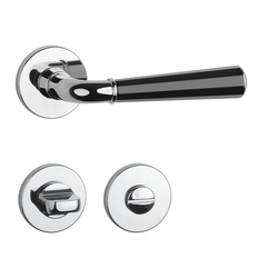 Klika na dveře ASM - MARIGOLD 3 - R 7S OC/BS/OC - Chrom lesklý / černá matná / chrom lesklý