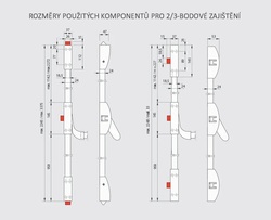 DK - PANIKOVÉ KOVÁNÍ PHA 2000 - 3-bodové zajištění D2/1H-1D-1B Stříbrná