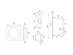 TI - Set na posuvné dveře 2849 WC - HR BS - Černá matná (153)