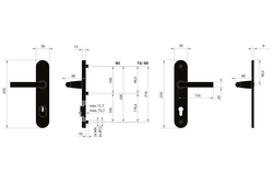 Bezpečnostní kování MPK - SECURO A01 PLUS - SO FAVORIT F5 - Černá matná