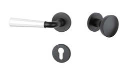 Klika na dveře ASM - MARIGOLD 2 - R 7S BS/WS - Černá matná / bílá matná