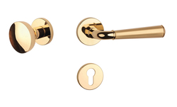 Klika na dveře ASM - MARIGOLD 2 - R 7S OLV/OLS - Mosaz leštěná lakovaná / mosaz broušená