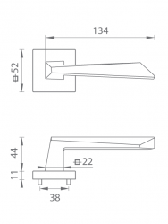 Klika na dveře TI - CAIRO - HR 2731Q OCS - Chrom broušený (96)