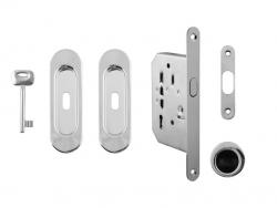 FT - Set na posuvné dveře oválný - BB / S OC - Chrom lesklý