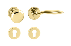 Klika na dveře TI - CLAUDIA - R 1938 OLV - Mosaz leštěná lakovaná (01)