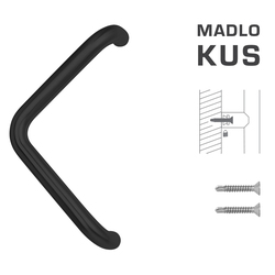 Madlo na dveře FT - MADLO kód K14T Ø 32 mm ST ks BS - Černá matná
