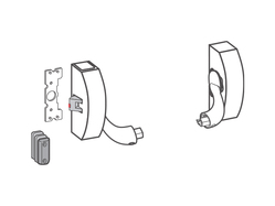 DK - Komponenty panikového kování - 1-bodové zajištění PHA 2102F WS - Bílá matná