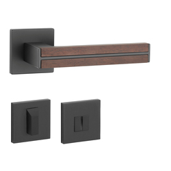 Klika na dveře AS - IMPERATA - HR 7S BS - Černá matná / dřevo santal