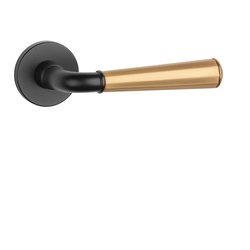 Klika na dveře ASM - MARIGOLD 2 - R 7S BS/OLS - Černá matná / mosaz broušená