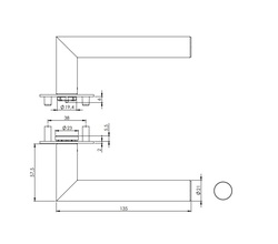Klika na dveře GK - LUCIA PIATTA S - R Grafit černá (78)