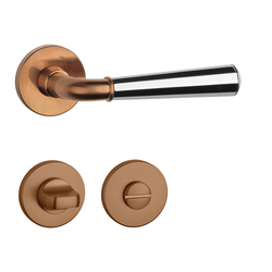 Klika na dveře ASM - MARIGOLD 2 - R 7S CUM/OC - Měď matná / chrom lesklý