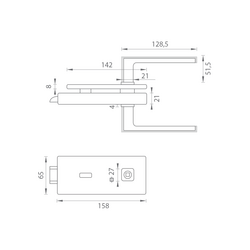 MP - UNIQUE R8 - ZÁMEK na sklo s klikou RAFLESIA - BBQ BS - Černá matná