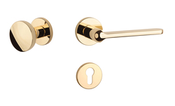 Klika na dveře AS - LORENZA - R 7S OLV - Mosaz leštěná lakovaná