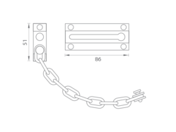 TI - Řetízek na dveře - 650 ONS - Nikl broušený (36)