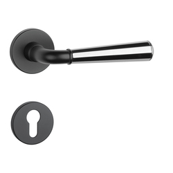 Klika na dveře ASM - MARIGOLD 2 - R 7S BS/OC - Černá matná / chrom lesklý