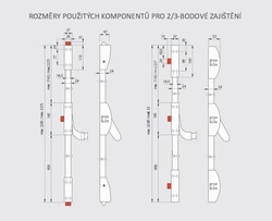 DK - PANIKOVÉ KOVÁNÍ PHA 2000 - 3-bodové zajištění s boční západkou D1/3B Stříbrná