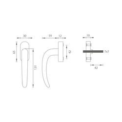 Klika na eurookno GK - DK - ULMER - R BN - Broušená nerez (71)