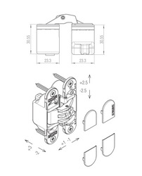 KZ - Skrytý závěs Kubica - K6200 CP - Chrom perla