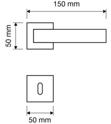 Klika na dveře LI - SINTESI - HR OCS - Chrom broušený