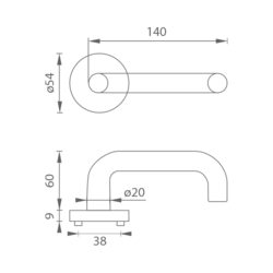 Klika na dveře MP - COSLAN - R BS - Černá matná