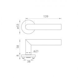 Klika na dveře GK - LUCIA PROFESSIONAL - R BN - Broušená nerez (71)