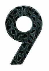 LR - Domovní číslice "9" - 120 mm Černá kovaná