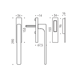 Klika na dveře CB - HS PORTAL MOOD DUE - klika/mušle Hnědá matná (C02)