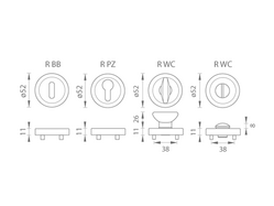 Rozeta ke klice TI - ROZETA - R dělená NP - Nikl perla (142)
