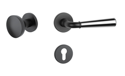 Klika na dveře ASM - MARIGOLD 2 - R 7S BS/OC - Černá matná / chrom lesklý