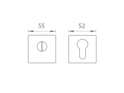 TI - ROZETA CUBO - HR BS - Černá matná (153)