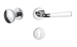 Klika na dveře ASM - MARIGOLD 3 - R 7S OC/WS/OC - Chrom lesklý / bílá matná / chrom lesklý