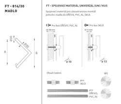 Madlo na dveře FT - MADLO kód K14 Ø 30 mm UN ks WS - Bílá matná