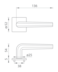 Klika na dveře TI - OKTAGON - HR 4160Q 5S OC - ​​Chrom lesklý (03)