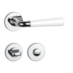 Klika na dveře ASM - MARIGOLD 2 - R 7S OC/WS - Chrom lesklý / bílá matná