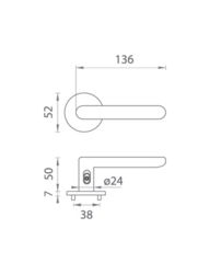 Klika na dveře TI - ROUND - R 7S 3957 s uzamykáním, 38-45 mm NP - Nikl perla (142)
